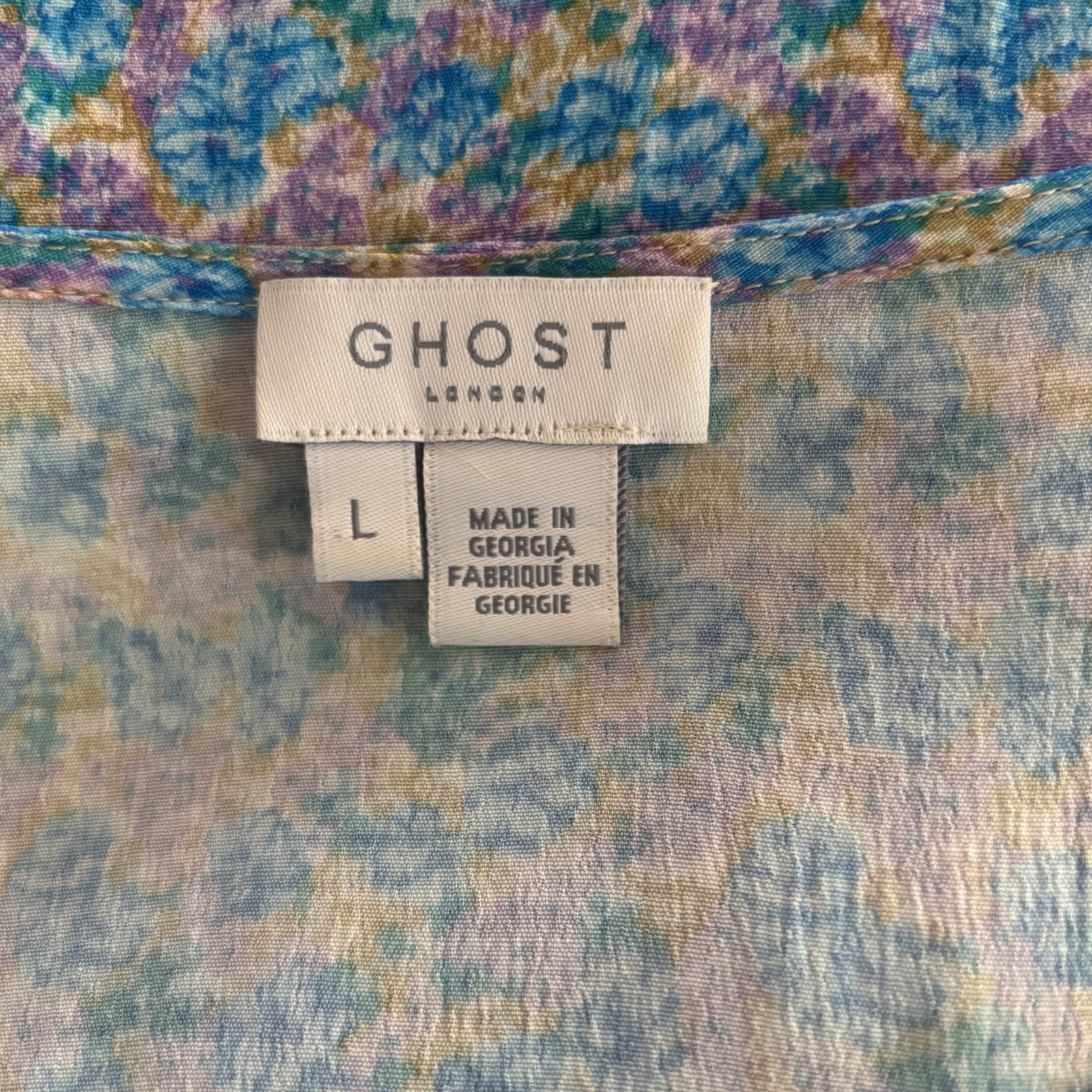 Ghost London Blue Floral Cottage Core Sundress Dress New Size Large — image 8 of 8